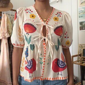 Linen Pattern Blouse
